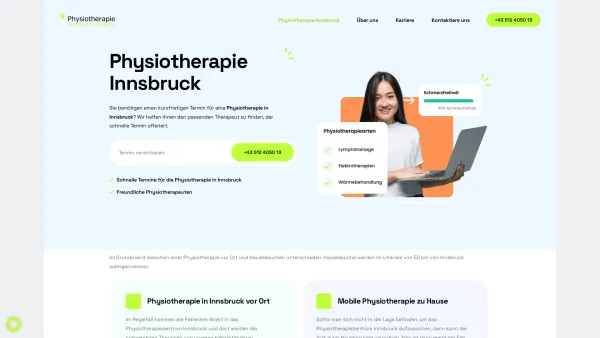 Website Screenshot: Physiotherapiezentrum Innsbruck - Physiotherapiezentrum: Physiotherapie Innsbruck - Date: 2023-06-14 10:46:49