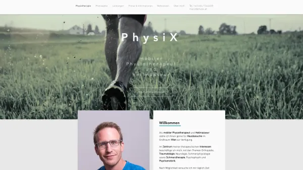 Website Screenshot: PhysiXtherapie - PhysiX - Mobiler Physiotherapeut und Heilmasseur in Wien - Date: 2023-06-26 10:18:49