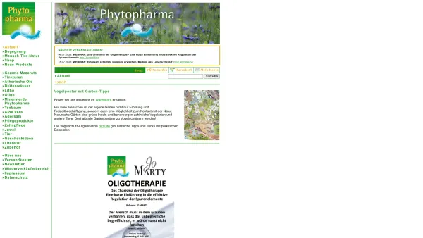 Website Screenshot: Phytopharma Ges.m.b.H. - Phytopharma Österreich - Date: 2023-06-26 10:18:49