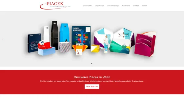 Website Screenshot: DRUCKEREI PIACEK GmbH - Home - Druckerei Piacek in Wien - Date: 2023-06-26 10:18:49