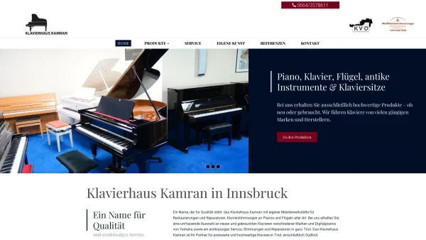 Website Screenshot: Vahdat KLAVIERHAUS KAMRAN - Klavierhaus Kamran Innsbruck - Date: 2023-06-26 10:18:49