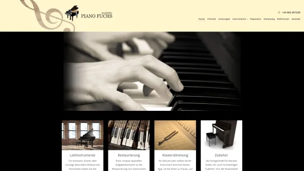 Website Screenshot: Piano Fuchs - Piano Fuchs ist Ihr Klaviergeschäft in Salzburg - Date: 2023-06-15 16:02:34