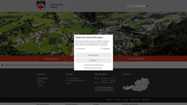 Website Screenshot: Gemeindeamt Pians RiS-Kommunal - Pians - Startseite - Date: 2023-06-26 10:18:49