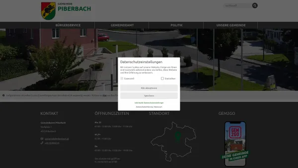 Website Screenshot: Gemeindeamt Piberbach RiS-Kommunal - Piberbach - GEM2GO WEB - Startseite - Date: 2023-06-26 10:18:49