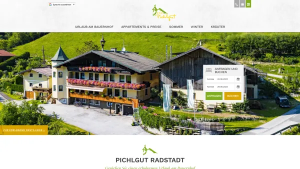 Website Screenshot: Pension Pichlgut - Urlaub am Bauernhof, Pichlgut Radstadt - Date: 2023-06-26 10:18:52
