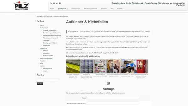 Website Screenshot: PILZ Werbetechnik - Pickerlprofi © - Aufkleber & Klebefolien - Pilz Werbetechnik - Date: 2023-06-26 10:18:52