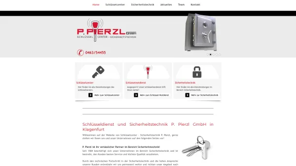 Website Screenshot: P. Pierzl GmbH. Sicherheitstechnik Schlüsseldienst - Sicherheitstechnik Klagenfurt - Schlüsseldienst - P. Pierzl GmbH - Date: 2023-06-15 16:02:34