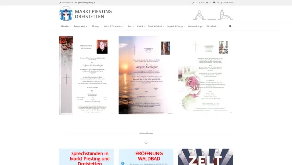 Website Screenshot: Gemeinde Markt aktuelles - Home | Markt Piesting & Dreistetten - Date: 2023-06-14 10:44:26