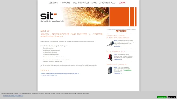 Website Screenshot: Schweiss & Industrietechnik Franz Pignitter - SIT Schweiß- und Industrietechnik - Über uns - Date: 2023-06-26 10:18:52