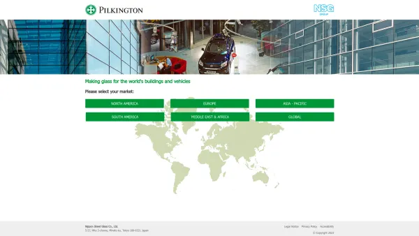 Website Screenshot: Pilkington First Glass - Pilkington - First in Glass - Date: 2023-06-26 10:18:52