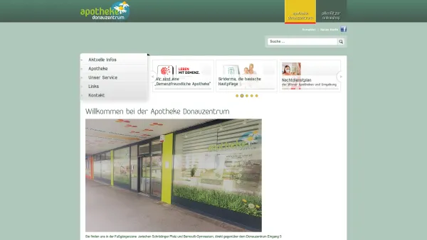 Website Screenshot: Apotheke Donauzentrum - Apotheke Donauzentrum - Ihrer Drehscheibe für Gesundheitsinformation! - Date: 2023-06-15 16:02:34