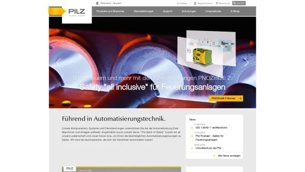 Website Screenshot: Pilz Ges.m.b.H. - Pilz – Sichere Automation, Automatisierungstechnik - Pilz AT - Date: 2023-06-26 10:18:52