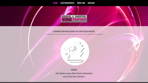 Website Screenshot: Werbung & Marketing Pink Panther - nominiert und ausgezeichnet mit einem GREEN PANTHER - pinp-panthers Webseite! - Date: 2023-06-26 10:18:52