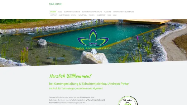 Website Screenshot: PintarGarten - Pintar Algenfrei - Ihr Profi für Teichreinigen, optimieren und Algenfrei - Date: 2023-06-26 10:18:52