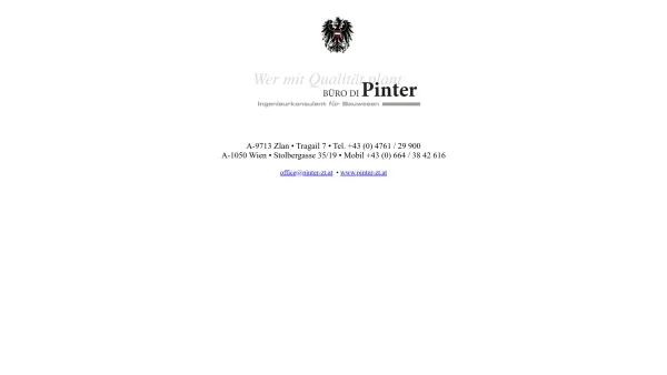 Website Screenshot: Büro Pinter - Buero DI Pinter - Date: 2023-06-14 10:44:26