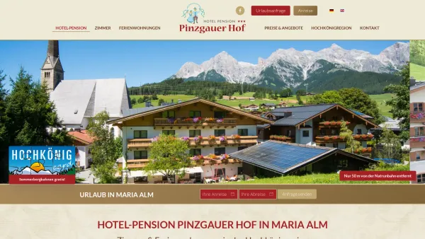 Website Screenshot: Hotel Pension Pinzgauer Hof Maria Alm - Hotel-Pension Pinzgauer Hof in Maria Alm | Hochkönig - Date: 2023-06-15 16:02:34