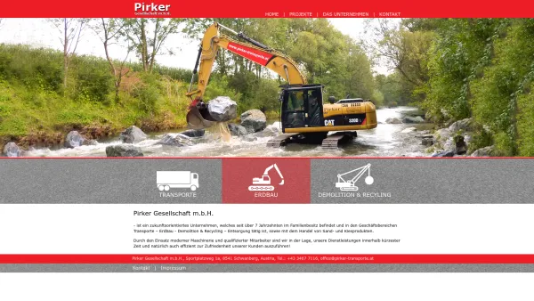 Website Screenshot: Pirker GmbH - Pirker Transporte - Pirker GmbH - Date: 2023-06-26 10:18:55