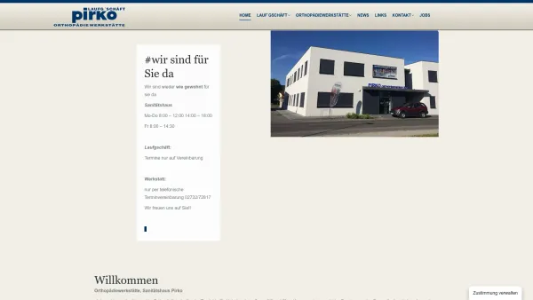 Website Screenshot: Pirko Laufgschäft Orthopädie Werkstätte - Pirko Sport und Orthopädiewerkstätte - Date: 2023-06-26 10:18:55