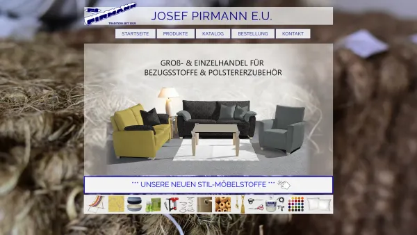 Website Screenshot: JOSEF PIRMANN KG Möbelstoffetoffe, Vorhänge, Polstermaterialien, Zubehöre Groß und Einzelhandel - Pirmann - Date: 2023-06-14 10:44:26