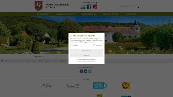 Website Screenshot: Gemeindeamt PITTEN.at Dieder Marktgemeinde Pitten - Pitten - GEM2GO WEB - Home - Date: 2023-06-26 10:18:55
