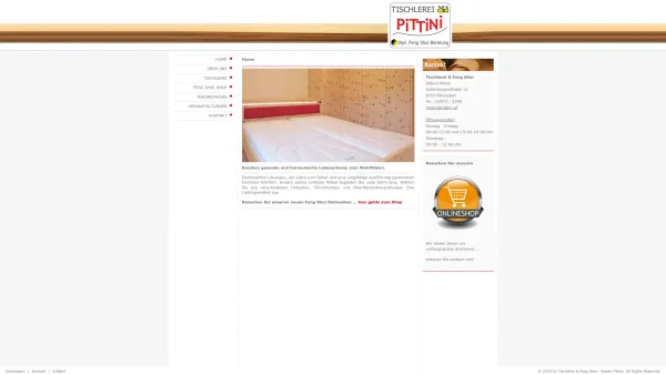 Website Screenshot: Robert Pittini KG - Tischlerei & Feng Shui - Robert Pittini - Home - Date: 2023-06-26 10:18:55