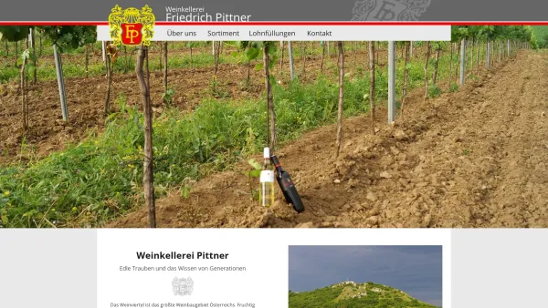 Website Screenshot: Kreuzbergkellerei Ges.m.b.H. Friedrich Pittner - PittnerWein.at - Date: 2023-06-26 10:18:55