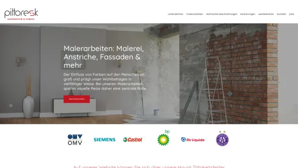 Website Screenshot: Malerei - Anstrich - Lackierungen - Werbetechnik -Pittoresk GmbH - PITTORESK: Werbetechnik & Malerei aus Schwechat bei Wien - Date: 2023-06-26 10:18:55