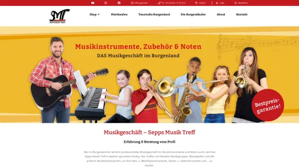 Website Screenshot: SMT Sepps Musik Treff Josef Pitzl Apetlon Burgenland - Sepps Musik Treff - Musikinstrumente, Zubehör & Noten vom Profi - Date: 2023-06-26 10:18:55