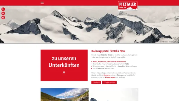 Website Screenshot: Pitztaler Info Zentrale Gmbh - Buchungsportal Pitztal & More - Hotel, Apartment, Pension, Ferienhaus - Date: 2023-06-26 10:18:55