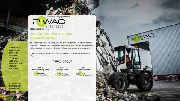 Website Screenshot: PIWAG DIE ENTSORGER - PIWAG Entsorger GmbH - Date: 2023-06-14 10:44:26