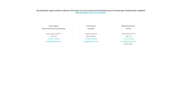 Website Screenshot: pixelkinder eppich kollroß roedhamer og kommunikationsdesign.informatik.fotografie. - pixelkinder design.web.foto. - Date: 2023-06-14 10:44:26