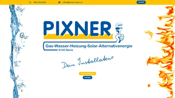 Website Screenshot: Pixner Hubert DeInstallateur - Pixner Hubert – Dein Installateur aus Navis, Wipptal - Date: 2023-06-26 10:18:55