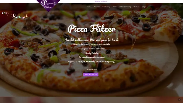 Website Screenshot: PIZZAFLITZER - Pizza Flitzer - Date: 2023-06-26 10:18:55