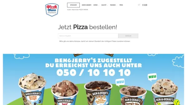 Website Screenshot: ABBAS Handelsgesellschaft bei Pizzamann.at - Pizza Mann - der Lieferservice für Pizza und Pasta in Wien, Linz, Traun, Wels, Salzburg und Innsbruck - Date: 2023-06-26 10:18:55