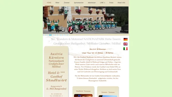 Website Screenshot: PIZZA-STADL Adolf Golger Present - Stadlwirt - Hotel im Nationalpark Hohe Tauern - Date: 2023-06-14 10:44:29