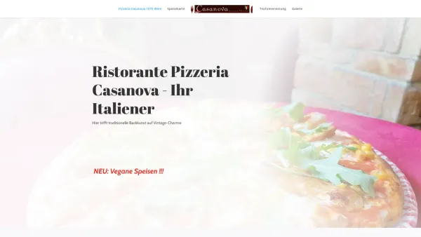 Website Screenshot: Ristorante Pizzeria Casanova - Pizzeria Casanova 1070 Wien - Pizzeria Casanova - Date: 2023-06-26 10:18:55