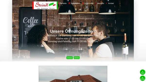 Website Screenshot: Café Restaurant Pizzeria Steindl - Startseite - Pizzeria Steindl, Haindorf - Date: 2023-06-14 10:44:29