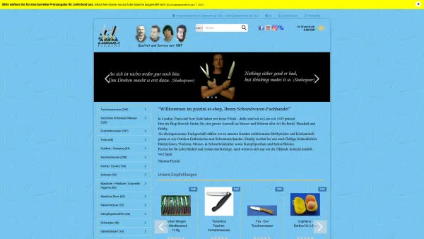 Website Screenshot: Thomas www.pizzini.at Messer knives Scheren scissors - pizzini.at/shop - pizzini.at/shop - Date: 2023-06-26 10:18:55