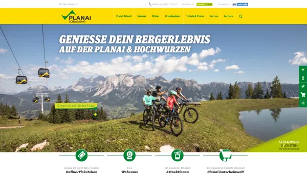Website Screenshot: Planai-Hochwurzen-Bahnen Gesellschaft m.b.H. - Schladming Bergbahnen: Planai & Hochwurzen am Dachstein - Date: 2023-06-26 10:18:57