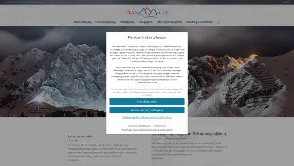 Website Screenshot: PLANALP Raumplanung Verkehrsplanung Geographie Kartographie GIS - Planalp Ziviltechniker GmbH Startseite - Planalp - Date: 2023-06-26 10:18:57