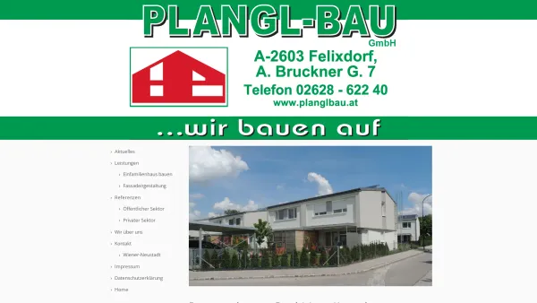 Website Screenshot: Plangl Herbert Ing GesmbH - Bauunternehmen im Bezirk Wiener Neustadt | Plangl Bau GmbH - Date: 2023-06-26 10:18:57