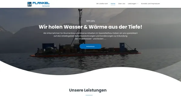Website Screenshot: Plankel Grund und Bohrtechnik Ges.m.b.H. - Plankel Bohrungen Home - Date: 2023-06-26 10:18:57