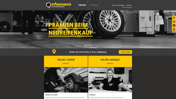 Website Screenshot: Reifenhaus Thomas Plankenauer GmbH - Der Reifenspezialist - Date: 2023-06-14 10:44:29