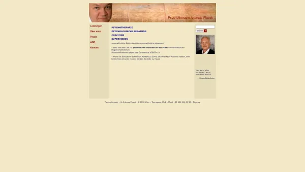 Website Screenshot: Psychotherapie Andreas Plasek - Psychotherapie, Traumatherapie, Paartherapie & Coaching – Andreas Plasek, Wien - Date: 2023-06-15 16:02:34