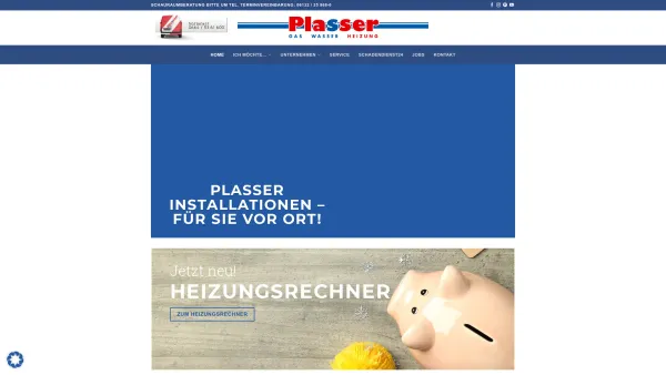 Website Screenshot: Günter Öffnungszeiten - Plasser – Gas – Wasser – Heizung - Date: 2023-06-15 16:02:34