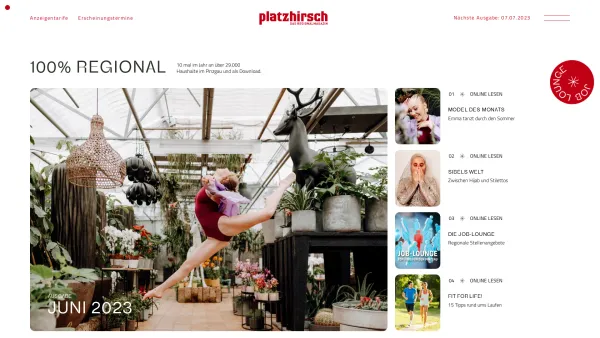 Website Screenshot: der platzhirsch online - platzhirsch - Das Regionalmagazin - Date: 2023-06-26 10:18:58