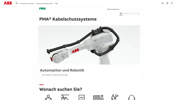 Website Screenshot: PMA AG International Website - PMA | ABB - Date: 2023-06-26 10:19:00