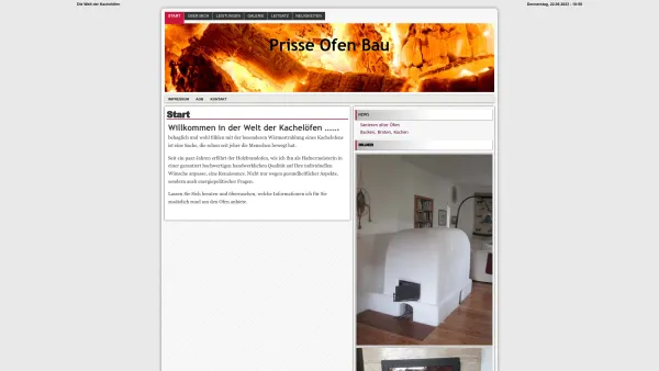 Website Screenshot: pob Prisse Ofen Bau - Prisse Ofen Bau - Die Welt der Kachelöfen - Date: 2023-06-26 10:19:00