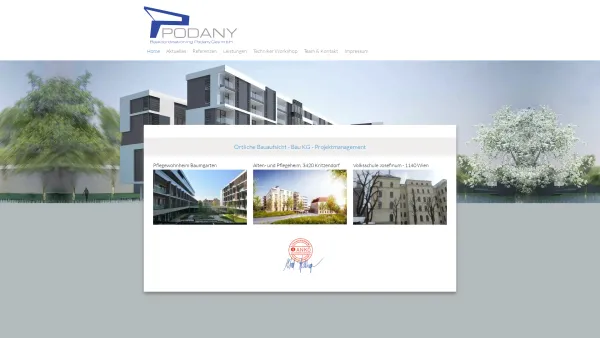 Website Screenshot: BAUKOORDINATION Ing. Podany GmbH - Podany - Baukoordination - örtliche Bauaufsicht - BauKG - Projektmanagement - Date: 2023-06-26 10:19:00