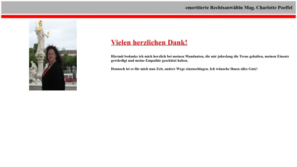 Website Screenshot: Rechtsanwältin Poeffel - emeritierte Rechtsanwältin Poeffel Wien - Date: 2023-06-26 10:19:00